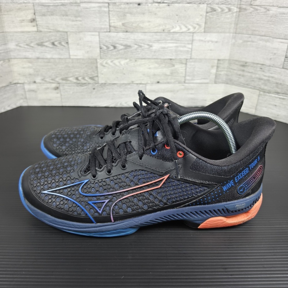 Mizuno Men's Wave Exceed Tour 5 AC Tennis Shoes Black/Blue/Red SZ 9.5